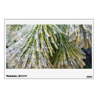 Ice Coated Pine Needles Winter Botanical Wall Decal