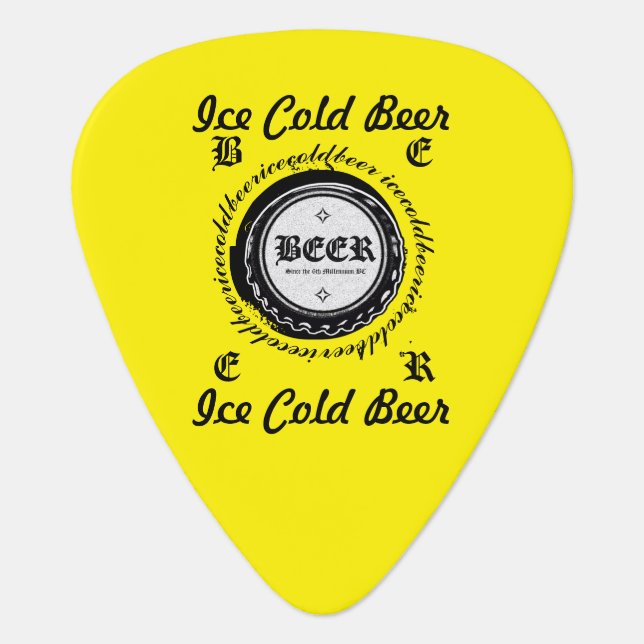 Ice Cold Beer! Bottle Cap  Guitar Pick (Front)