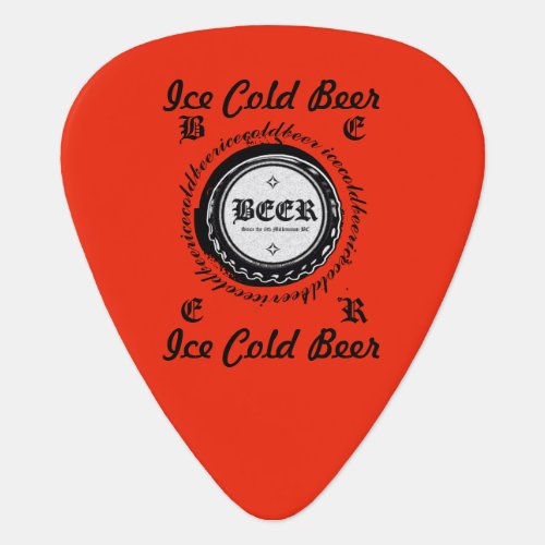 Ice Cold Beer Bottle Cap  Guitar Pick