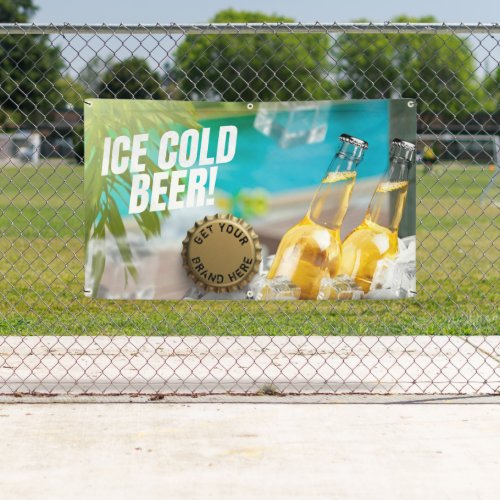 Ice Cold Beer Convenience Store Gas Station Banner