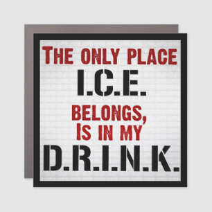 Ice Cold Drink Car Magnet