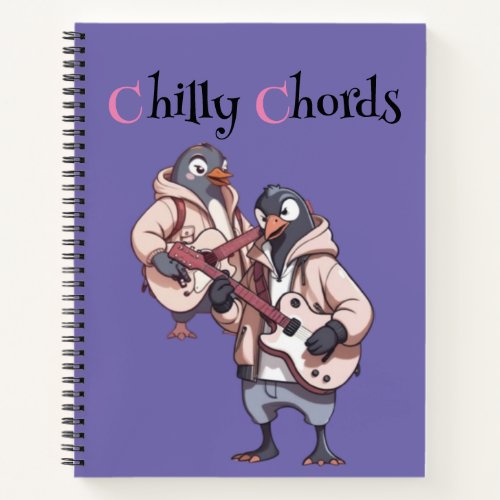 Ice Cold Groove Rockin Penguin Duo Notebook