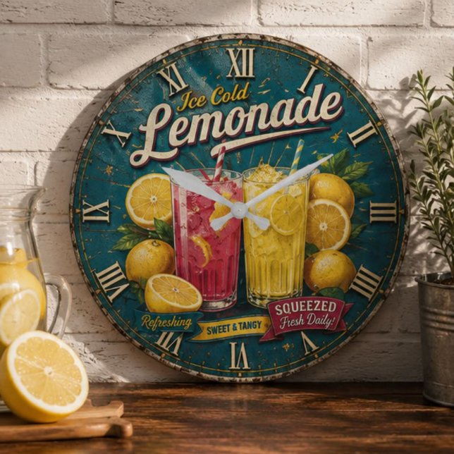 Ice Cold Lemonade Large Clock (Creator Uploaded)