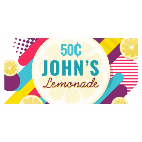 Ice Cold Lemonade Pop Art Summer Banner
