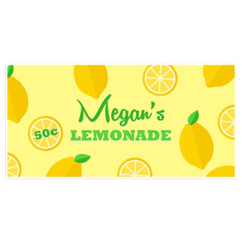 Ice Cold Lemonade Stand Lemon Sign Banner