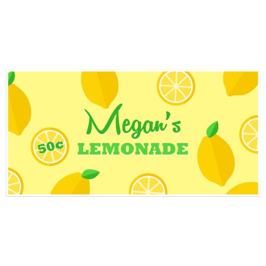 Ice Cold Lemonade Stand Lemon Sign Banner (Front)