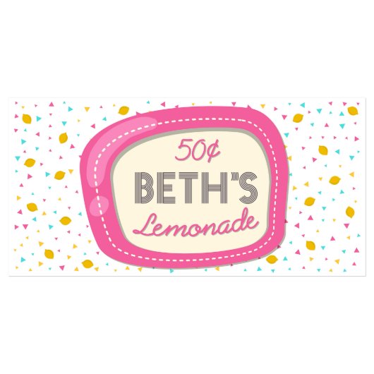 Ice Cold Lemonade Stand Summer Sign Banner (Front)