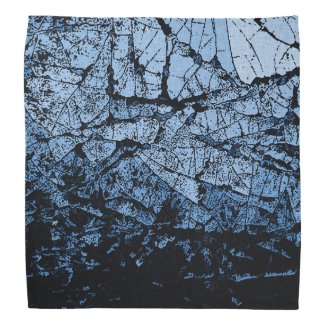 Ice cracks, light blue and black grunge pattern bandana