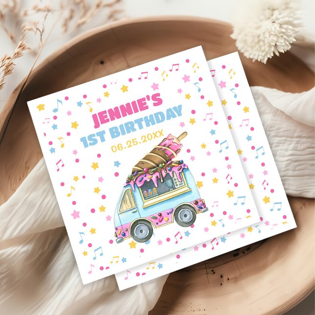 Ice Cream 1st Birthday Party Napkins (Creator Uploaded)