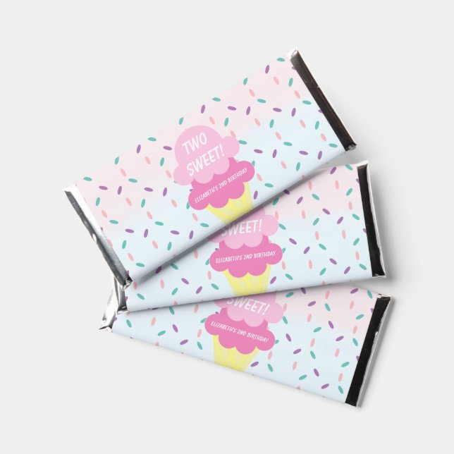 Ice Cream 2nd Birthday Hershey Bar Favors (Front)