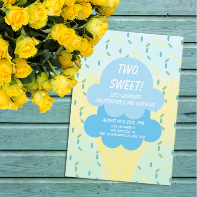 Ice Cream 2nd Birthday Invitation (Creator Uploaded)
