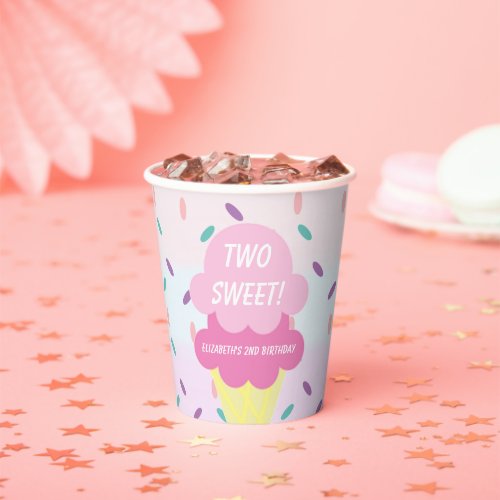 Ice Cream 2nd Birthday Paper Cups