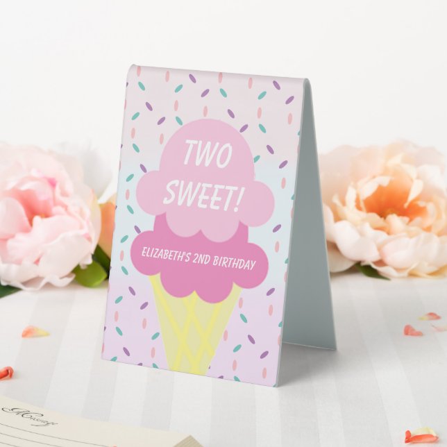Ice Cream 2nd Birthday Table Tent (In SItu (Wedding))
