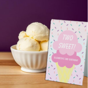 Ice Cream 2nd Birthday Table Tent