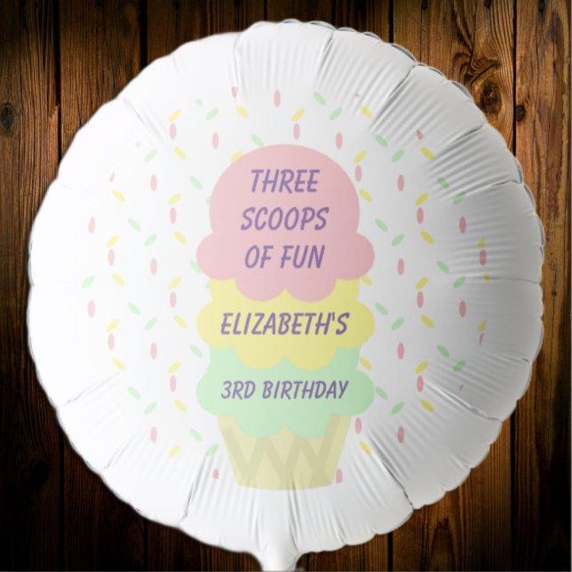 Ice Cream 3rd Birthday Balloon (Creator Uploaded)