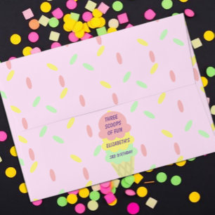 Ice Cream 3rd Birthday Envelope