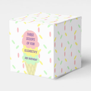 Ice Cream 3rd Birthday Favor Boxes