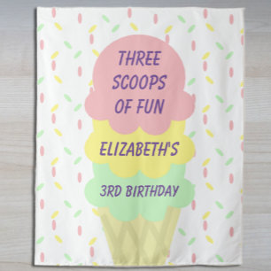 Ice Cream 3rd Birthday Tapestry
