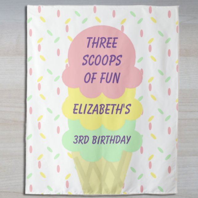 Ice Cream 3rd Birthday Tapestry (Creator Uploaded)