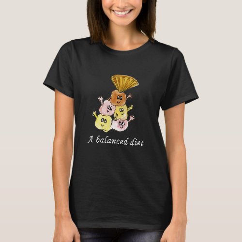 Ice cream a balanced diet funny quote T_Shirt