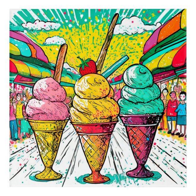 Ice Cream Acrylic Wall Art (Front)