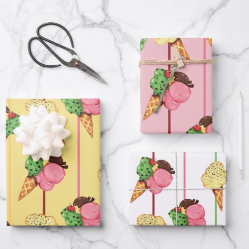 Ice Cream All Occasion Wrapping Paper Sheets