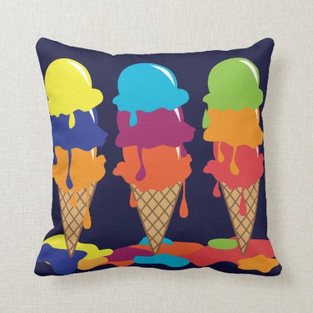 Ice Cream American Mojo Throw Pillow