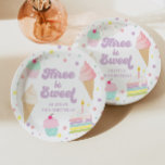 Ice Cream and Cake 3rd Birthday Paper Plates<br><div class="desc">Three is Sweet! Ice Cream,  Sprinkles and cake 3rd birthday party plates.</div>