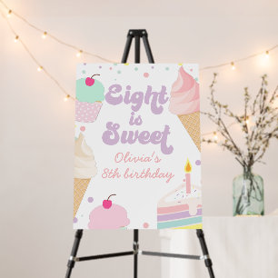 Ice Cream and Cake Eight is Sweet 8th Birthday Foam Board