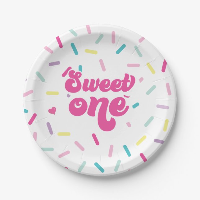 Ice Cream and Cake Sweet One 1st Birthday Paper Plates (Front)