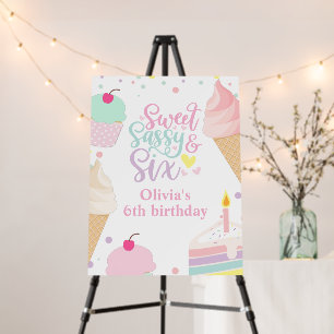 Ice Cream and Cake Sweet Sassy Six 6th Birthday Foam Board