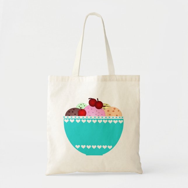 Ice Cream and Cherries Tote Bag (Front)