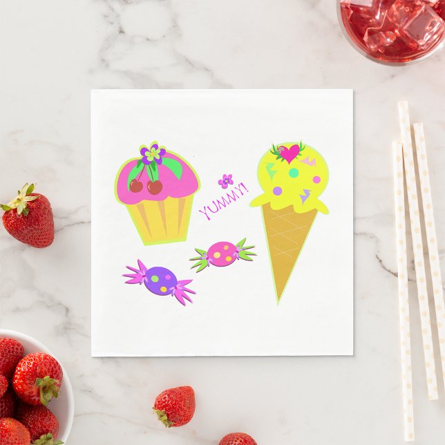 Ice Cream And Cupcake Paper Napkins (Creator Uploaded)