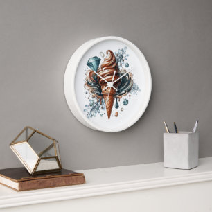 Ice Cream and Diamonds Large Clock