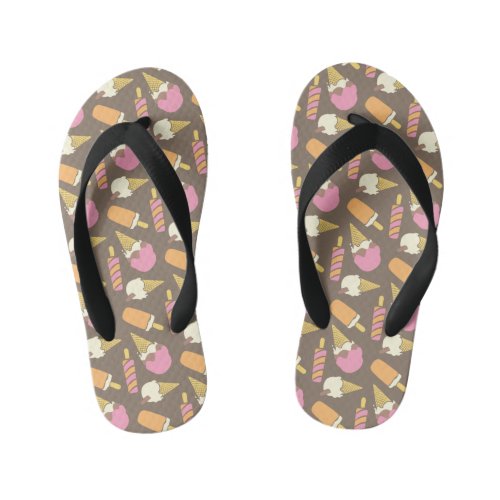 Ice cream and lollies pattern flip flops