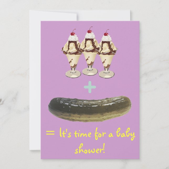 Ice Cream and Pickle Baby Shower Invite (Front)