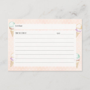 Ice Cream and Polka Dots Recipe Card