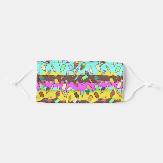 Ice Cream and Popcicles Adult Cloth Face Mask (Front, Folded)