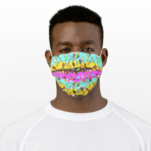 Ice Cream and Popcicles Adult Cloth Face Mask (Worn)