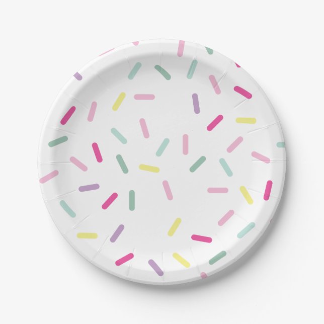 Ice Cream and Sprinkles Sweet One 1st Birthday Paper Plates (Front)