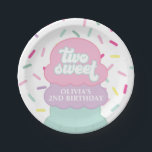 Ice Cream and Sprinkles Two Sweet 2nd Birthday Paper Plates<br><div class="desc">two sweet! Ice cream and sprinkles 2nd birthday party plates with rainbow sprinkles.</div>