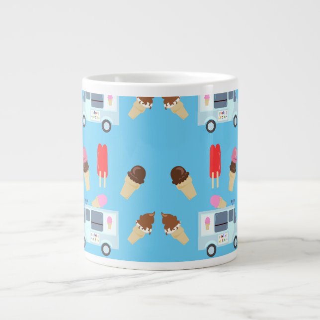 Ice Cream and Truck Pattern Giant Coffee Mug (Front)