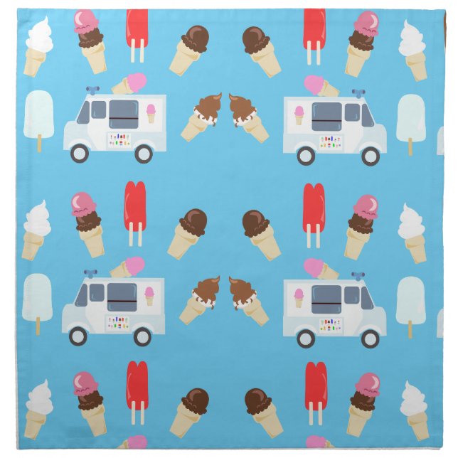 Ice Cream and Truck Pattern Napkin (Front)