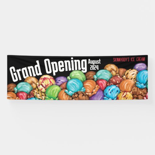 Ice Cream Announcement Grand Opening Fund Raiser Banner
