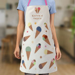 Ice Cream Apron<br><div class="desc">An apron for an ice cream master. It comes with a pattern of colorful ice cream cones,  polka dots and a customizable text. This could make a perfect gift for a friend who loves cooking sweet treats or a pastry chef!</div>