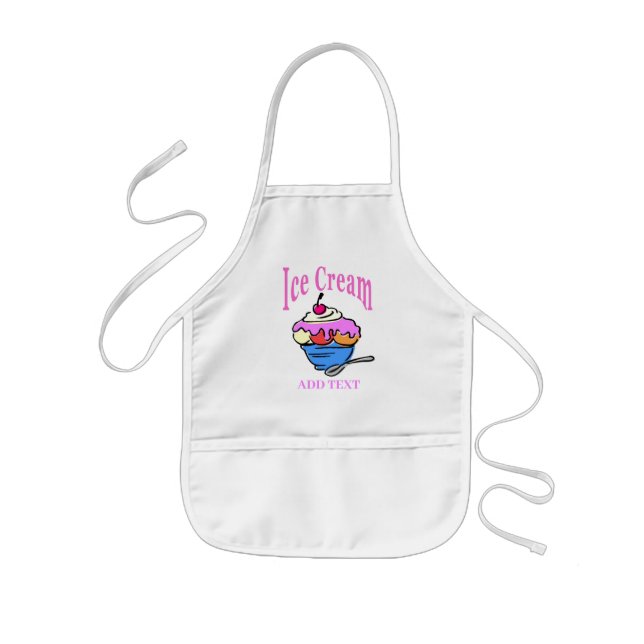 Ice Cream Apron, add text Kids' Apron (Front)