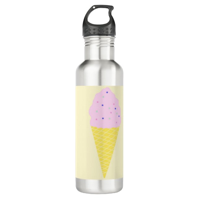 ice cream art stainless steel water bottle (Front)