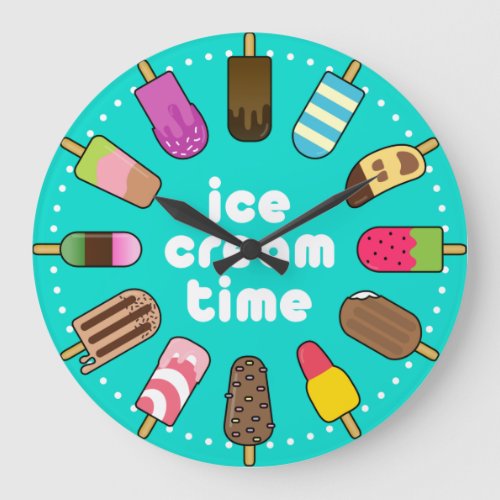 Ice Cream Assortment _ I scream for summer Large Clock