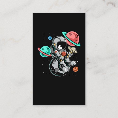 Ice Cream Astronaut Boys Girls Space Planets Business Card