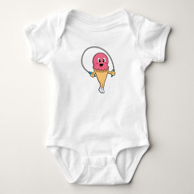 Ice cream at Fitness with Rope Baby Bodysuit (Front)